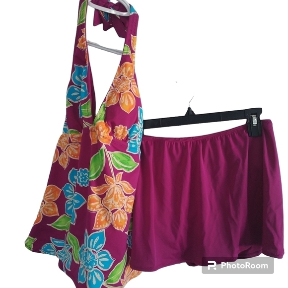 Chadwick's Other - Chadwick's Floral Two Piece Tankini Skirted Bathing Suit 8